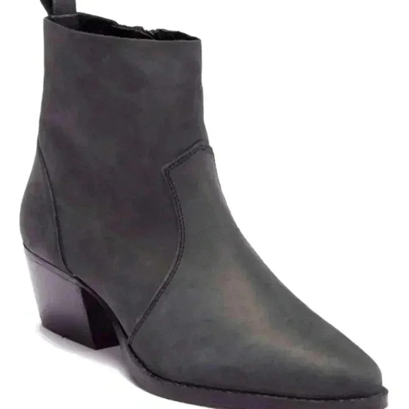 Splendid Crawford Grey Nubuck Leather Ankle Bootie Boot - Picture 1 of 9